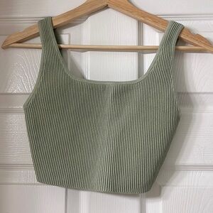 Sculpt Knit Squareneck Cropped Tank